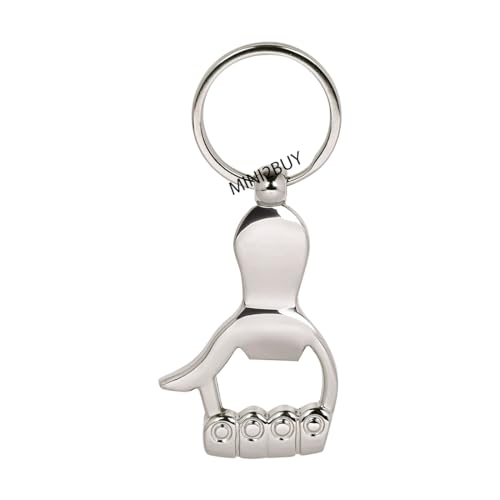 Image of Stainless Steel Bottle Opener Keychain Key Ring Multifunctional Ideal for a Special Occasion Metal Key Chain Metal Key Ring Gift for Beer Lovers (Non-Customized)