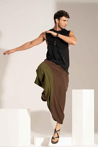 Image of The Veshti Company Stylish Harem Pants for Men's Cotton Hippie Style Baggy Oversized Yoga Pajama Pant