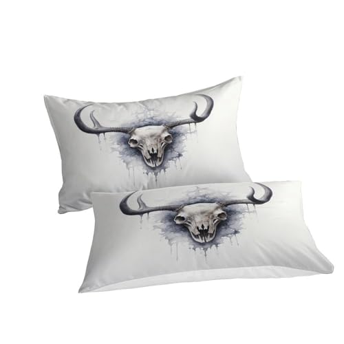 Funda de edredón de calavera 3D con 2 fundas de almohada de microfibra 3