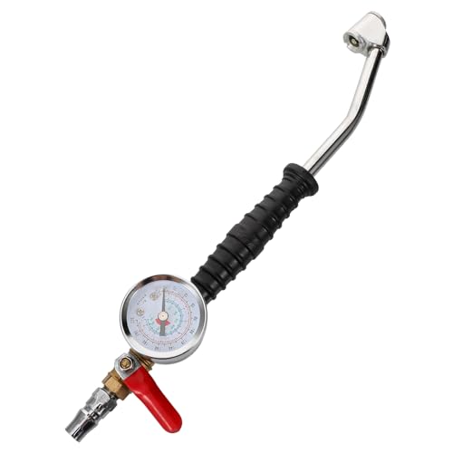 Happyyami Heavy Duty Tire Inflator Pressure Gauge with Quick Connect Air Chuck Durable Construction User Friendly Design Compatible with Car Truck Rv Motorcycle Tires