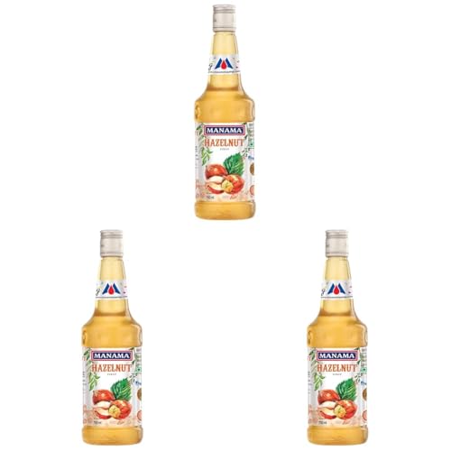 Image of Manama Hazelnut Fruit Flavoured Syrup for Mocktails and Dessert Toppings (750ML) (Pack of 3)