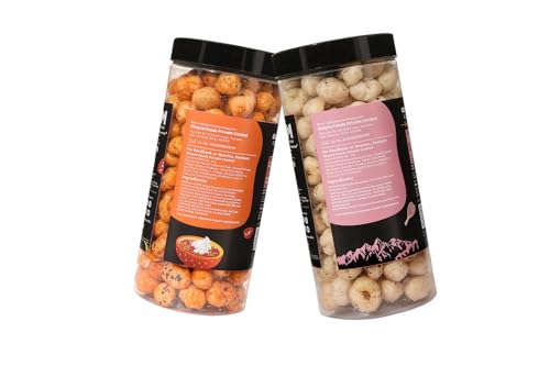 Image of H O M House Of Makhana 130g Himalayan Salt and Pepper And Peri Peri Gourmet Makhana Jar Roasted in Olive Oil, Flavored Makhana Pack of 2 (65gX2)