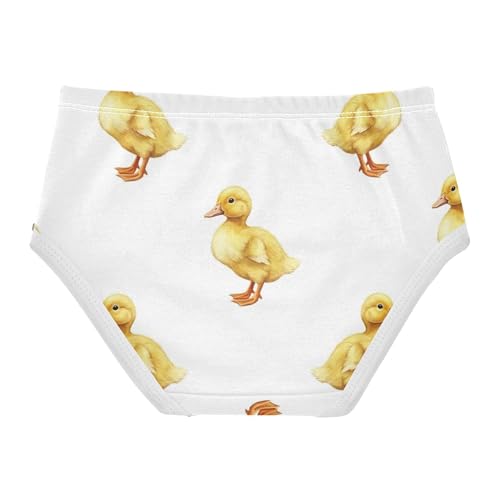Toddlers Underwear Floral 2t Cotton Little Girl Panties Print Briefs Underpants Cute Yellow Ducks White2