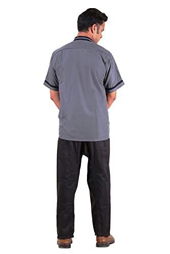 FABUNIFORMS Uniform Set for Men Housekeeping, Hotel Staff, Hospital Staff Dress Set (Grey)
