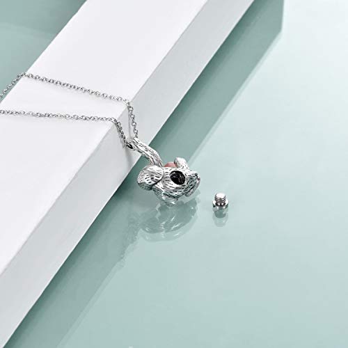 YFN Sloth Necklace Sterling Silver Sloth Cremation Urn Necklaces for Ashes Heart Memory Jewelry Sloth Gifts for Women Men3