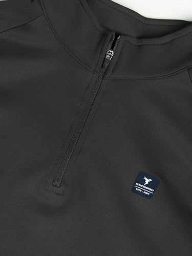 Image of TECHNOSPORT Men's Slim Fit Mock Neck SOID Sports Sweatshirt with Elasto Plus