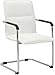 Produktbild CLP Freischwinger Stuhl mit Armlehnen Seattle, moderner Esszimmerstuhl gepolstert mit Kunstlederbezug, Gestell in Chromoptik, Farbe:weiß