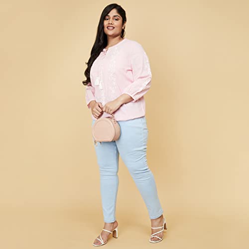 Image of Max Plus Size Women Schiffli Embroidered Top