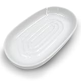 Soap Dish, Ceramic Soap Dish with Marble PatternShower, Soap Saver Tray for Bathroom, Kitchen Sink & Vanity, Multi-Use Holder for Jewelry, Rings, Keys (1 Pack, White)