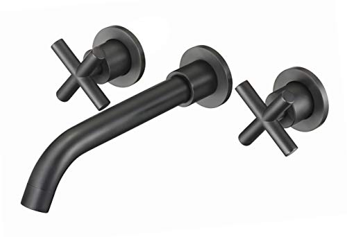 VALAZ Robinet Salle Bain Mural | Mitigeur Lavabo, Mélangeur Eau Froide et Chaude, Pas de Fuites, Installation Facile et Rapide | Laiton, Inoxydable,...