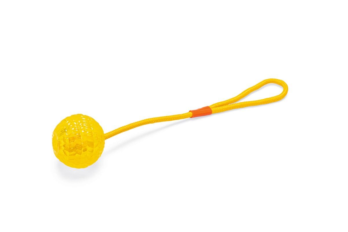 Karlie K&F GOOD4FUN TPR Ball with Rope Assorted Colours 7 cm