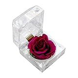 zolyet Rosa eterna preservada en caja transparente perfumada para mujer, para el día de la madre, boda, aniversario, ocasiones festivas