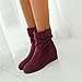 Womens Wedge Ankle Booties Fashion Suede Pull On Slouchly Short Boots Ladies Dressy Comfort Fall Winter Dress Booties Shoes for Women (Wine, 7.5) Botines para Mujer de Moda