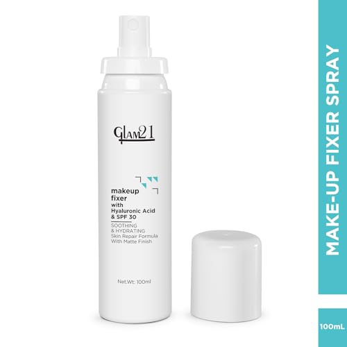 Image of Glam21 Make-up Fixer Spray - Keeps Makeup Intact with a Sparkly Texture | Lightweight & Long-lasting with Hyaluronic Acid & SPF 30 | Flawless Look | Dermatologically Tested