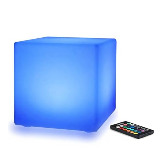LedMomo LED-Nachtlicht, mehrfarbig, würfelförmig, sanftes Stimmungslicht für Kinderzimmer, Zuhause, Bar, Außendekoration (batteriebetrieben) 4 Mr.Go 8-inch Farbwechsel Würfel-Licht LED Stimmungslicht mit Fernbedienung, Dimmbar Nachtlicht Kind, Wiederaufladbare Batteriebetriebene Tischlampe für Schlafzimmer