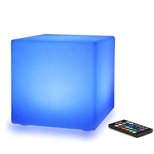 Mr.Go 8' LED Nachtlicht Würfel Licht Stimmunglampe mit Fernbedienung, Dimmbare Helligkeit, 16 Warmes Licht, RGB Farbwechsel fur Haus Terrasse Partei...
