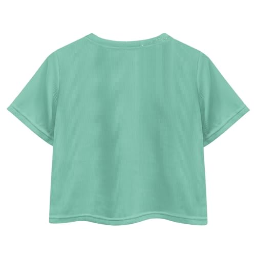 Image of Kids Crop Top Short Sleeve T-Shirts for Girls Size 5-14