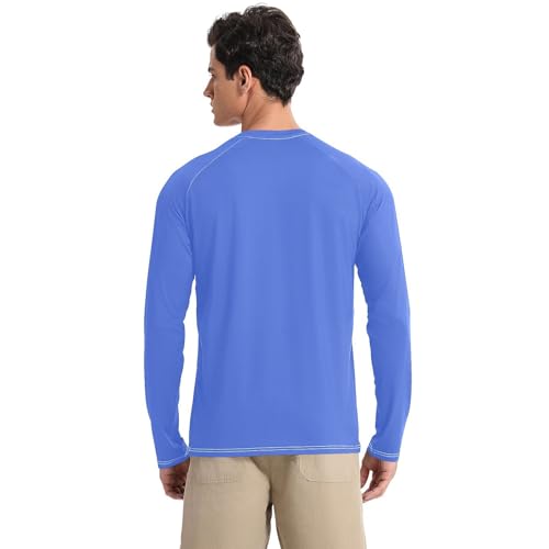 Royal Blue UPF 50+ Long Sleeve Sun Shirt Slim fit Comfort Mens Sun Protection Long Sleeve Water Fishing2