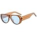 mincl 2024 Fashion Large Frame Retro Sunglasses Male UV Resistant Oval Female Minimalist Style Pilot Sun Glasses N45 (brown blue)