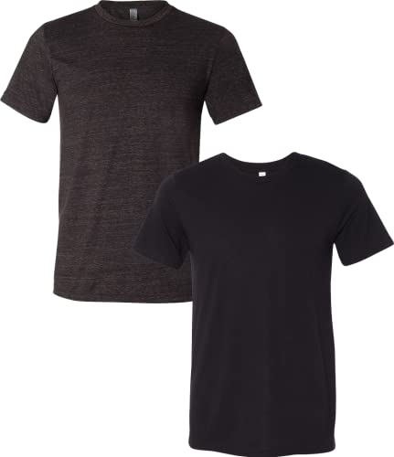 Image of Bella Canvas Unisex Crew Neck Triblend Short Sleeve Tee 2XL-Charcoal-SolidBlack, Charcoal+solidblack(2-pack), XXL