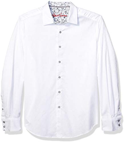 Robert Graham Men's Keaton L/S Woven Shirt, White, 3XLARGE