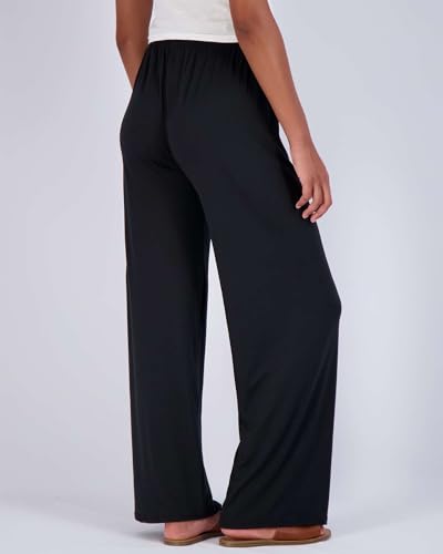 Real Essentials 3 Pack Soft Palazzo Pajama Pants for Women, Wide Leg Comfortable Casual Lounge Yoga Bottoms (Plus Size)4