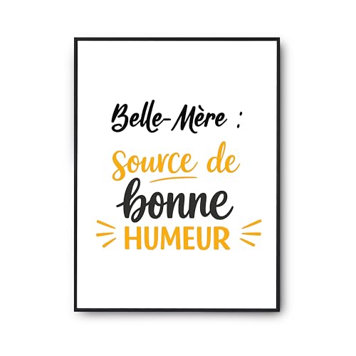 Poster Belle-Mère source de bonne humeur - Affiche humour déco murale fabriquée en France