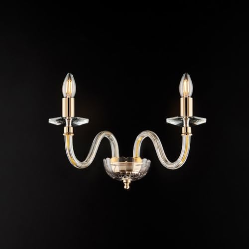 Applique en fer doré d'exception Franz luminaire haut de gamme à 2 ampoules