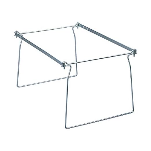 Smead Steel Hanging File Folder Frame, Letter Size, Gray, Adjustable Length 23" to 27", 2 per Pack (64872)