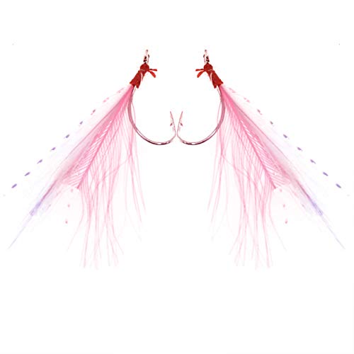 Csnsd Bucktail Teaser 5Pcs Pink Saltwater Fishing Lures Buck Tail Jig Hooks #TOP1