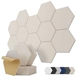 Acoustic Panels Hexagon Akustikpaneele Beige Selbstklebend für Büro Wand