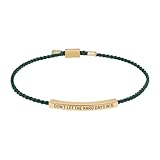 JewelryWe Pulsera trenzada inspiradora: pulsera ajustable de cuerda tejida a mano de acero fino 'Don't Let the Hard Days Win, joyería motivacional para mujeres y hombres, Acero inoxidable