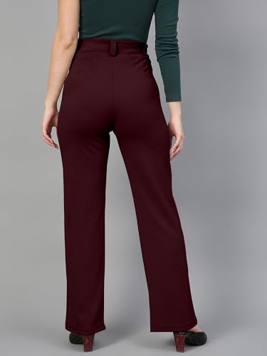Image of Mehrang Trousers for Women, Formal Pants for Women, Straight Fit Pants