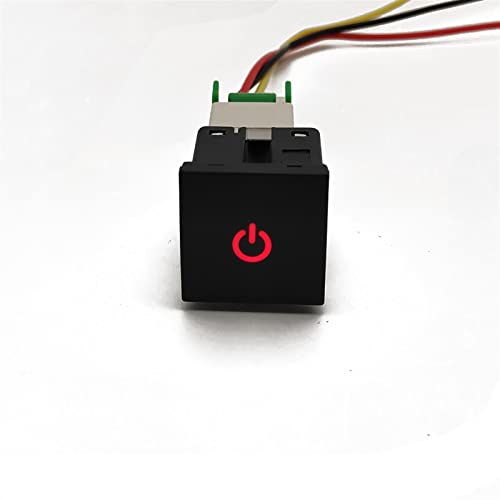 for VW6 Jetta 5 MK5 Caddy EOS Scirocco Car Red LED DRL Light Packing Radar Power On Off Camera Mirror Switch Button (Color : Power on Off)