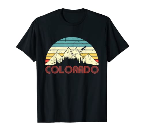 Distressed Colorado Flag Rocky Mountains T-Shirt