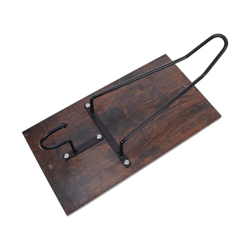 Gancho para guardar protector de moto con soporte de madera 2