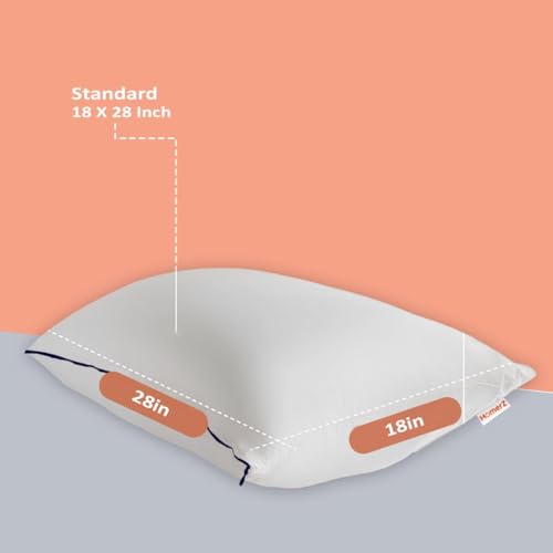 Image of Homerz Premium Gusset Cloud Pillow with Zipper for Height and Firmness Adjustment, 18x28 inch, Microfiber Fill (Set of 4)