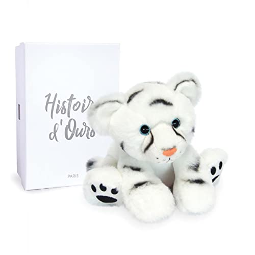 Peluche tigre blanc réaliste Histoire d'Ours doudou bébé 18 cm collection Terre Sauvage HO3053