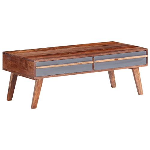 Table Basse Gris Bois Massif de style moderne, un meuble d'exception durable et élégant - 2