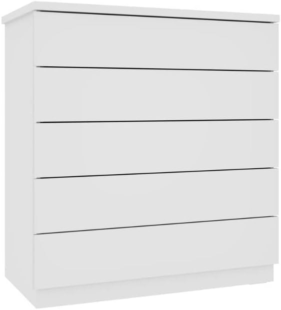 Cômoda 5 Gavetas Premium Branco/Neve