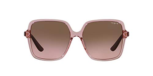 Vogue Lunettes de soleil VO5352SF Low Bridge Fit pour femme, Corail Transparent/Violet Dégradé Marron, 56 mm