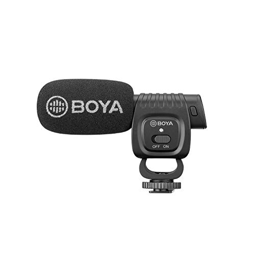 BOYA Compact Shotgun - Micrófono de condensador direccional para cámaras réflex digitales, videocámaras, grabadoras de audio