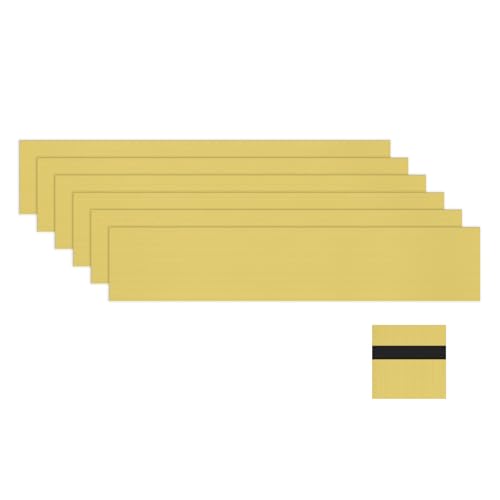 Image of M METERXITY 6-Pack Engraving Blank Materials Double Color 10x2 Inch, 1.3mm Thick ABS Plastic Sheet Yard Signs Name Plate for Door /Office /Home /Conference /Hotel /DIY Carving[Gold /Black]