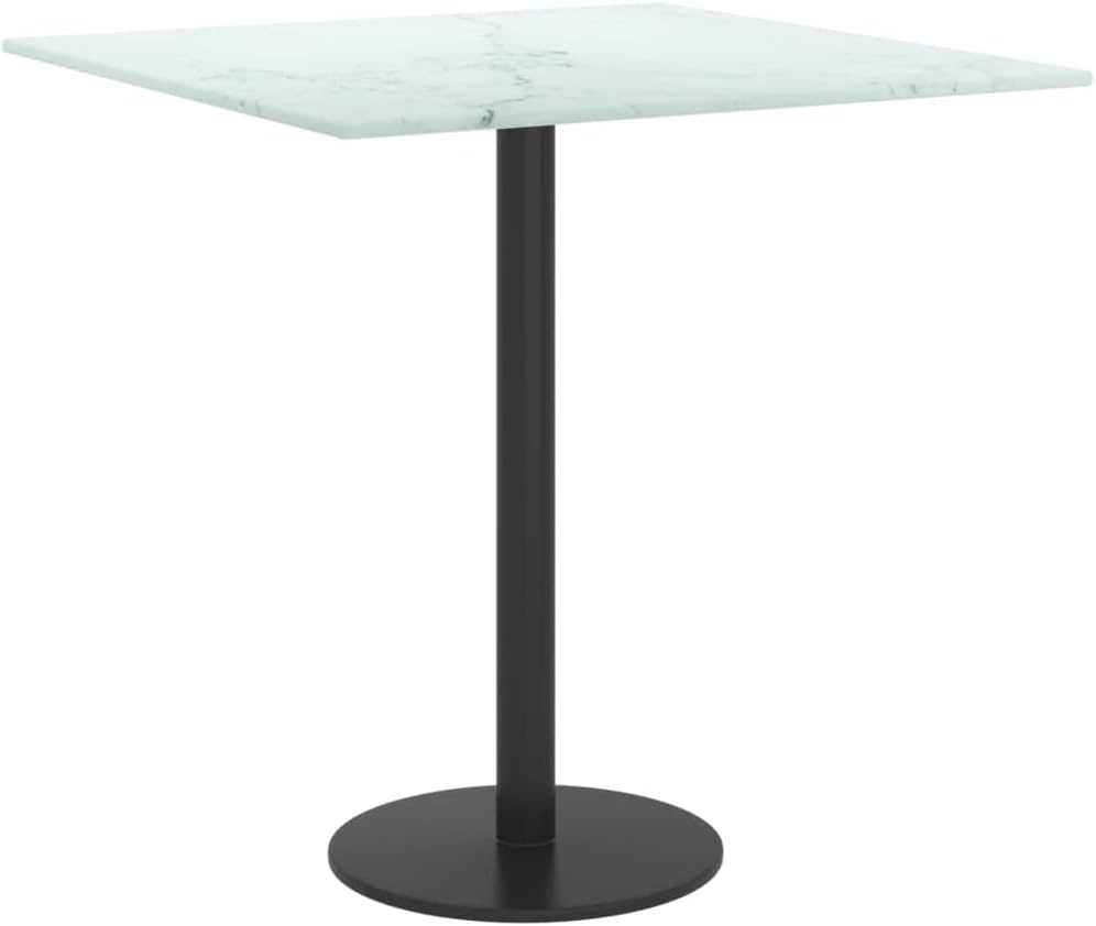 Table Top White Tempered Glass 15.7 x 15.7 in Heat-Resistant Kitchen Furniture Table Parts Tops