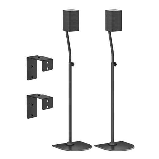 Soporte para Altavoces Samsung – Soporte de Piso Ajustable 33" a 42" para Altavoces Surround Samsung, con Opciones de Montaje en Pared, Ideal para Altavoces Traseros