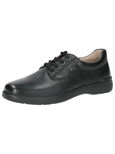 CAPRICE Herren Schnürschuhe aus Leder Bequem, Schwarz (Black Nappa), 41 EU