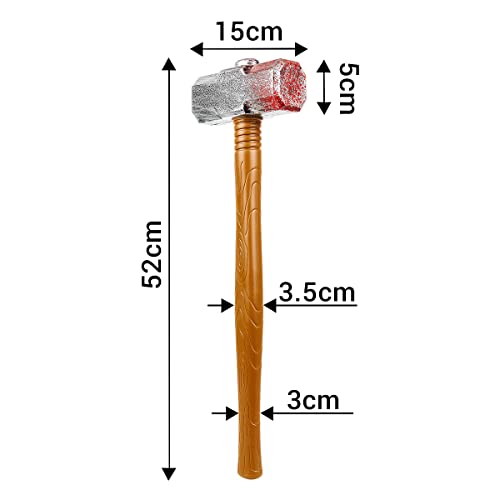 Ultra Bloodied Hammer Large Halloween Plastic Prop Weapons Fancy Dress Fake Bloody Fake Blood on Plastic Sledgehammer Halloween Slasher Knife Machete Halloween Toys Realistic - Image 6
