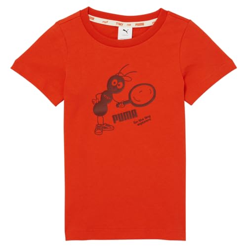 PUMA Toddler Boys Tiny X Graphic Crew Neck Short Sleeve Casual Tops Casual - Red
