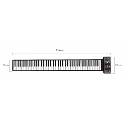 McGrey RA-88 Piano Enroulable 88 touches avec Batterie - Clavier enfant 128 sons et rythmes d'accompagnement, USB MIDI… – Image 4