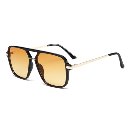 Lunettes de soleil double pont style rétro dégradé aux finitions soignées